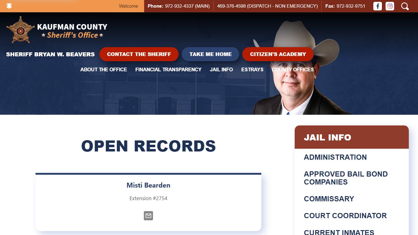 Open Records | Kaufman CO. Sheriff