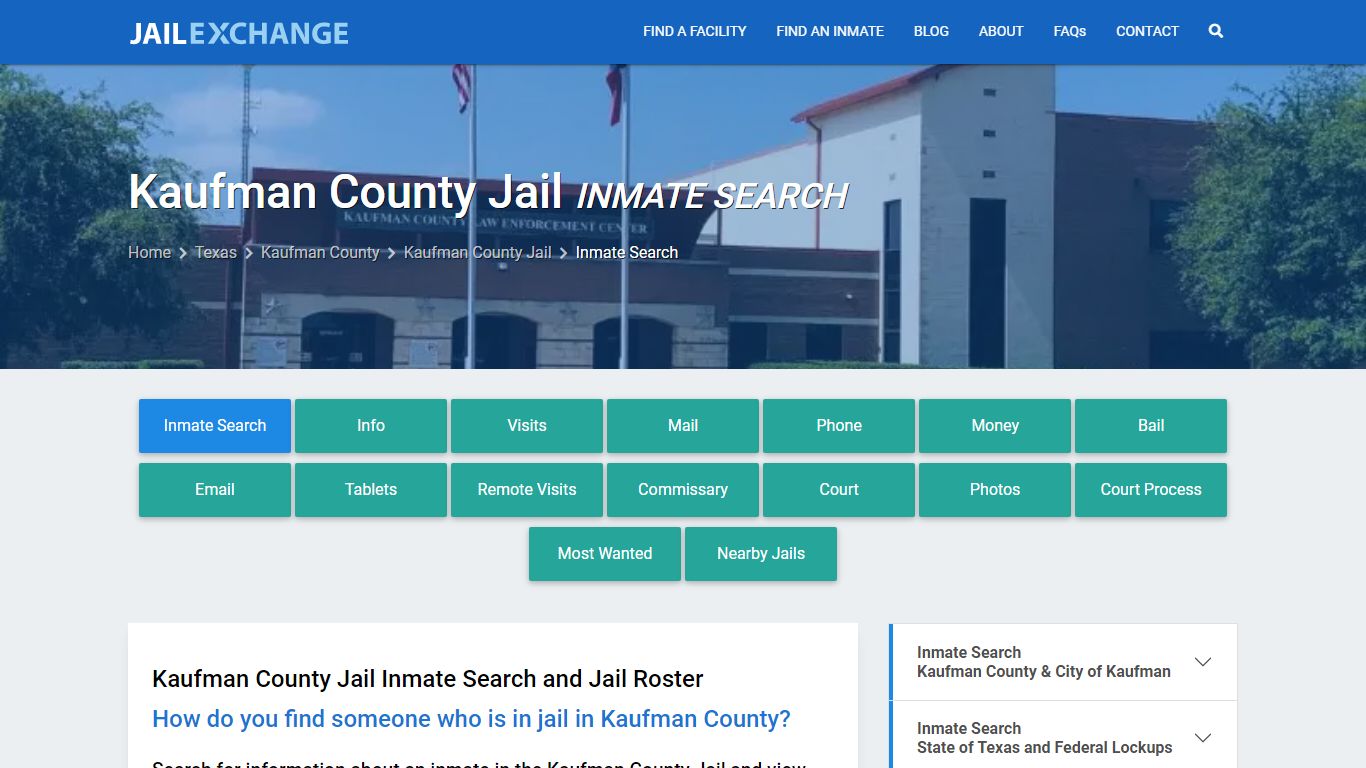 Kaufman County Jail Inmate Search - Jail Exchange